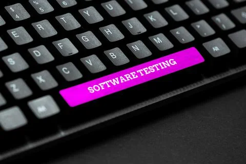 Hand writing sign Software Testing. Business overview investigation provide Stockfoto's