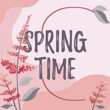 Hand writing sign Spring Time. Business idea temperate season of the year Stock Illustration