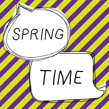 Hand writing sign Spring Time. Business showcase temperate season of the year Stock Illustration