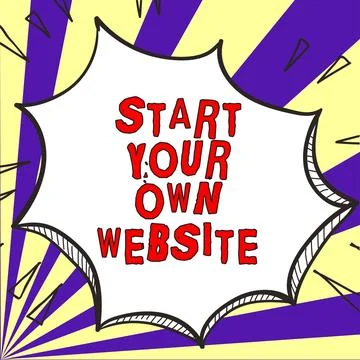 Hand writing sign Start Your Own Website. Word Written on serve as Extension of イラスト素材