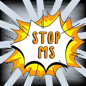 Hand writing sign Stop Ms. Business showcase prevent disease marked by patches Stock Illustration