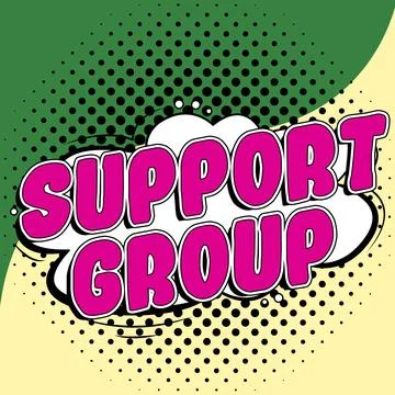 Hand writing sign Support Group. Internet Concept number of people involved in Stock Illustration