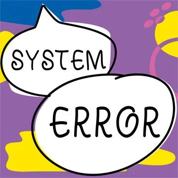 Hand writing sign System Error. Word Written on Technological failure Software Stock-Illustration