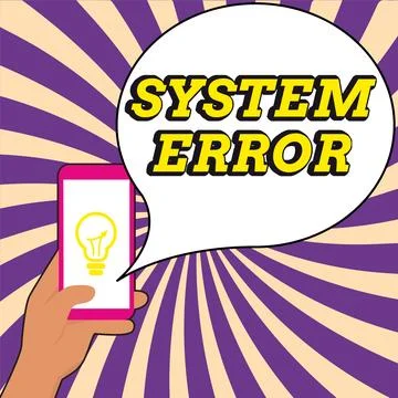 Hand writing sign System Error. Conceptual photo Technological failure Software Stock Illustration