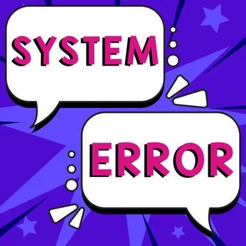 Hand writing sign System Error. Business overview Technological failure Software Stock-Illustration