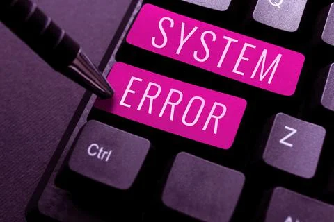 Hand writing sign System Error. Business approach Technological failure Software Foto stock