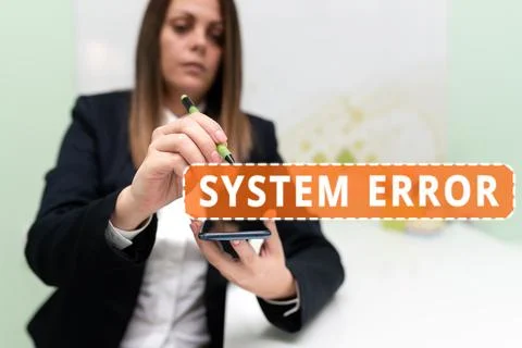 Hand writing sign System Error. Business overview Technological failure Software Foto stock