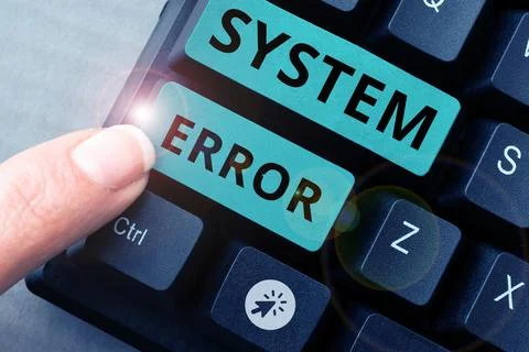 Hand writing sign System Error. Internet Concept Technological failure Software Fotos de archivo