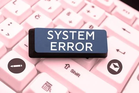 Hand writing sign System Error. Business approach Technological failure Software Stock Photos