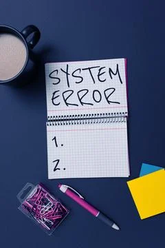 Hand writing sign System Error. Business idea Technological failure Software Stock Photos