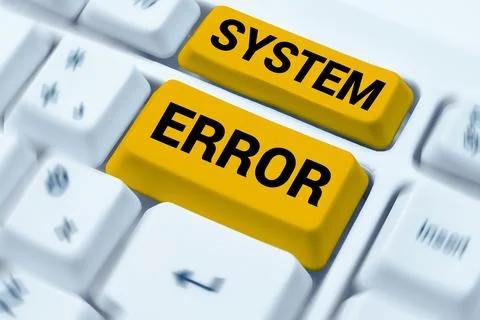 Hand writing sign System Error. Business approach Technological failure Software Fotos de archivo