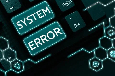 Hand writing sign System Error. Internet Concept Technological failure Software Fotos de archivo