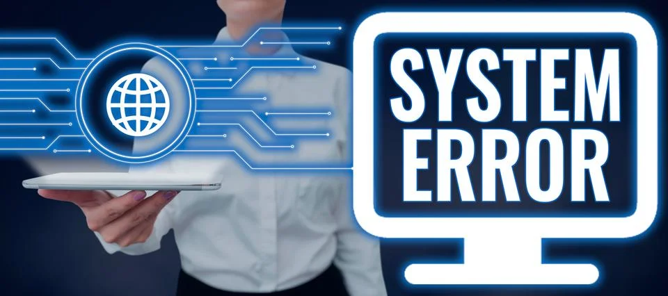 Hand writing sign System Error. Business showcase Technological failure Software Stockfoto's