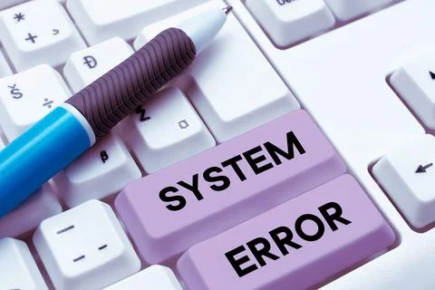Hand writing sign System Error. Concept meaning Technological failure Software Stock Photos