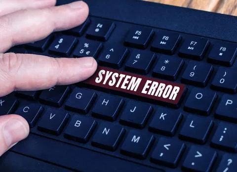 Hand writing sign System Error. Business idea Technological failure Software Stock Photos