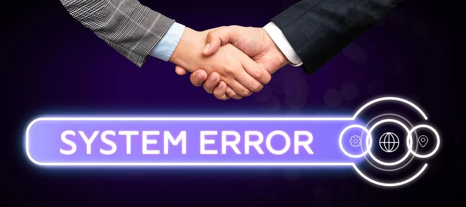 Hand writing sign System Error. Internet Concept Technological failure Software Stockfoto's