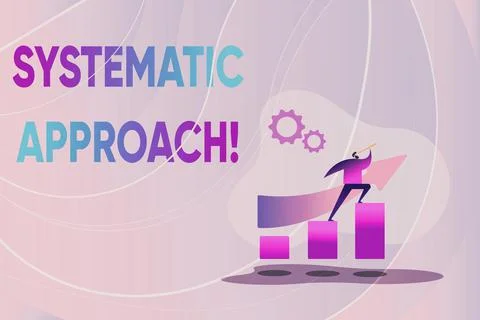 Hand writing sign Systematic Approach. Business idea A process used to determine Illustrazione stock