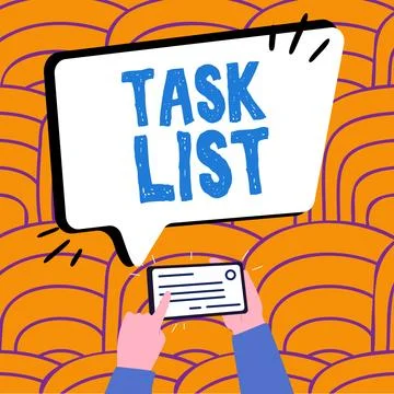Hand writing sign Task List. Business showcase Planification reminder group of 库存插图