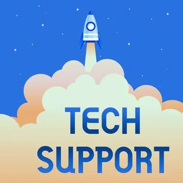 Hand writing sign Tech Support. Business idea Assisting individuals who are Stockillustratie