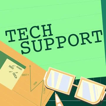 Hand writing sign Tech Support. Business approach Assisting individuals who are イラスト素材