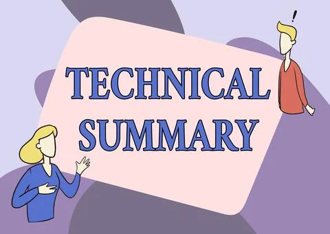Hand writing sign Technical Summary. Business showcase includes recommendations Stock Illustration