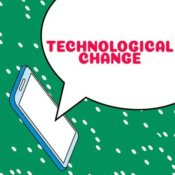 Hand writing sign Technological Change. Business concept increase in the Stock Illustration