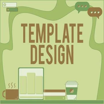 Hand writing sign Template Design. Business concept an overall layout or Stock Illustration