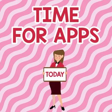 Hand writing sign Time For Apps. Business approach The best fullfeatured service 스톡 일러스트