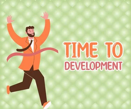 Hand writing sign Time To Development. Business showcase Business StartUp イラスト素材