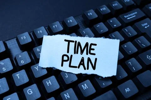Hand writing sign Time Plan. Business showcase a system for paying for goods by Fotos Stock