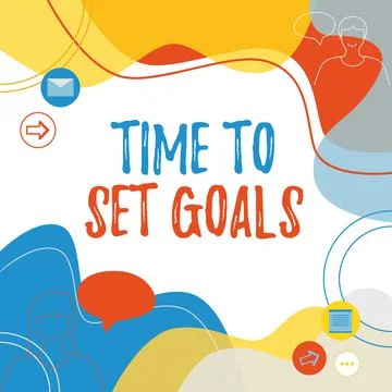 Hand writing sign Time To Set Goals. Conceptual photo management tips Start 스톡 일러스트