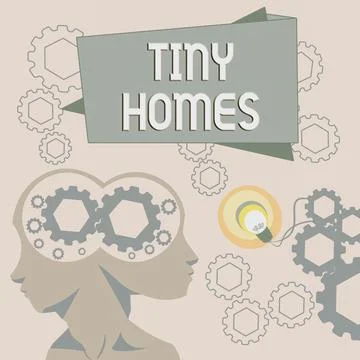 Hand writing sign Tiny Homes. Business concept houses contain one room only or イラスト素材
