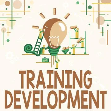 Hand writing sign Training Development. Business showcase Learn and Expand Stock Illustration