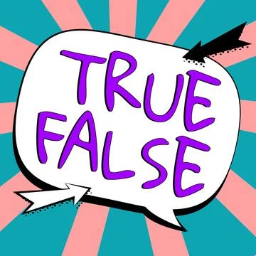 Hand writing sign True False. Business showcase a test consisting of a series of Stock Illustration