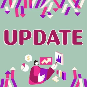 Hand writing sign Update. Business concept Up to date Make something more modern イラスト素材