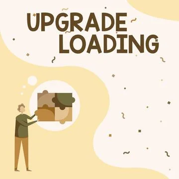 Hand writing sign Upgrade Loading. Conceptual photo advancement of applications イラスト素材