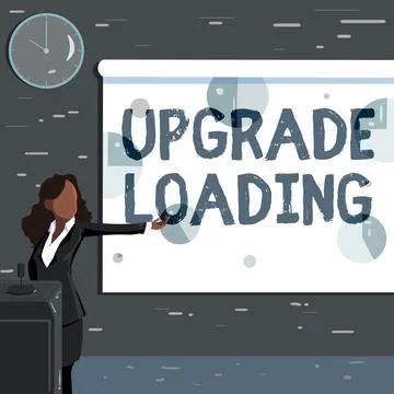 Hand writing sign Upgrade Loading. Concept meaning advancement of applications Ilustración de archivo