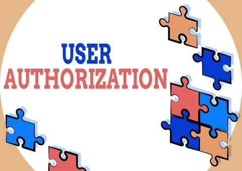 Hand writing sign User Authorization. Internet Concept security mechanism to Stock Illustration