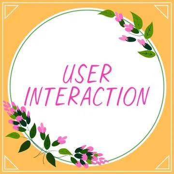 Hand writing sign User Interaction. Business idea how the customer acts on the Stockillustratie