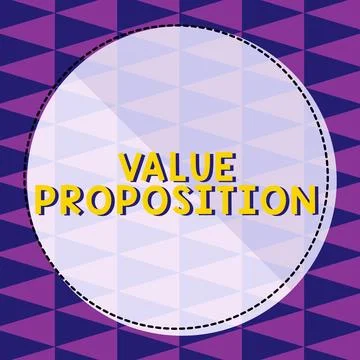 Hand writing sign Value Proposition. Word Written on service make company or 스톡 일러스트