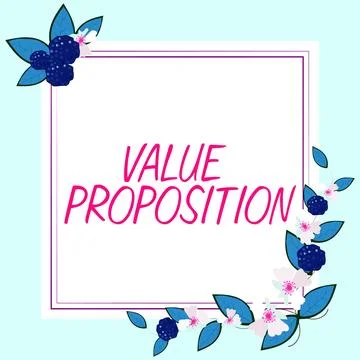 Hand writing sign Value Proposition. Business showcase service make company or 스톡 일러스트