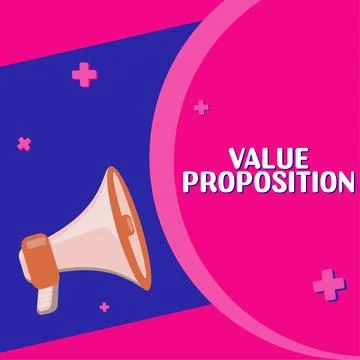 Hand writing sign Value Proposition. Business showcase service make company or 스톡 일러스트