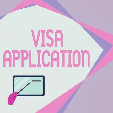 Hand writing sign Visa Application. Concept meaning an process of getting an Stock Illustration