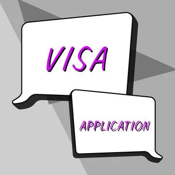 Hand writing sign Visa Application. Business concept an process of getting an Stock Illustration
