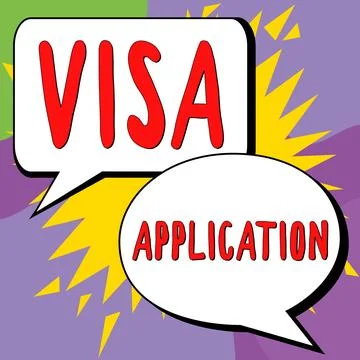 Hand writing sign Visa Application. Business concept an process of getting an Stock Illustration