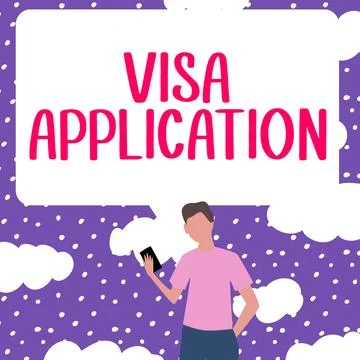 Hand writing sign Visa Application. Internet Concept an process of getting an Stock Illustration