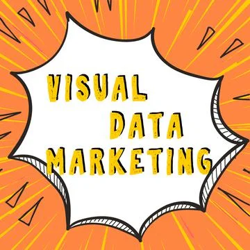 Hand writing sign Visual Data Marketing. Business overview Use images to convey Illustrazione stock