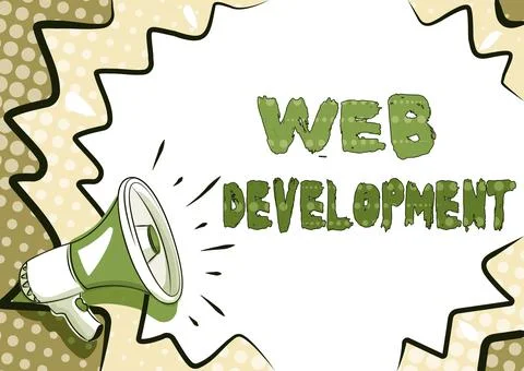 Hand writing sign Web Development. Concept meaning work involved in developing a Stockillustratie