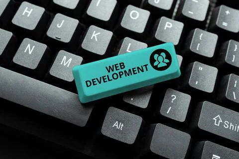Hand writing sign Web Development. Conceptual photo Web Development Abstract Foto stock