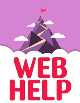 Hand writing sign Web Help. Conceptual photo procedural or reference information Illustrazione stock